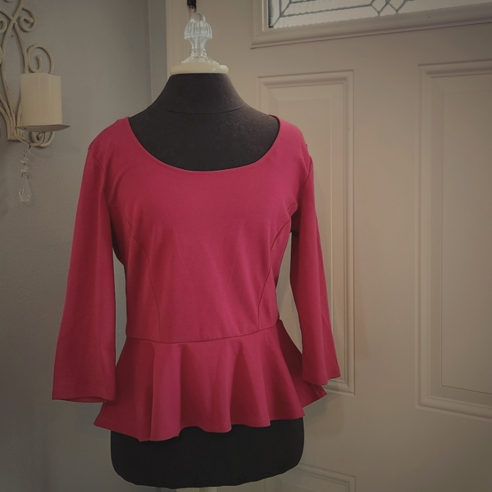 Peplum Long Sleeve Top